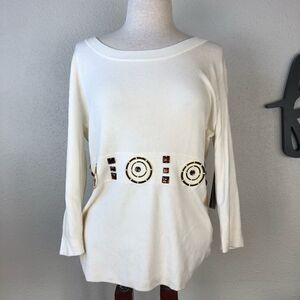 NWT Multiples 3/4 Sleeve Top Size P/L